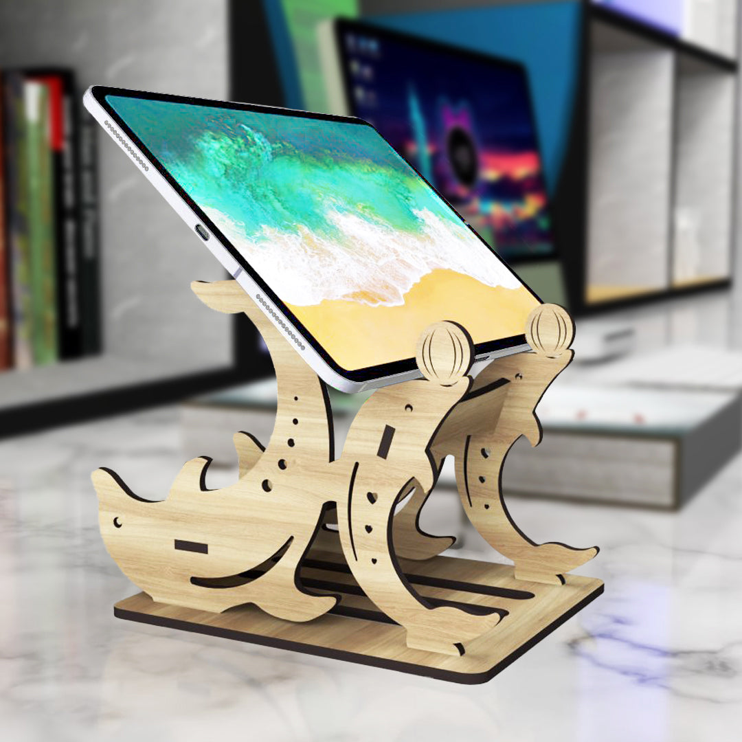 Wooden Dophin Tablet Holder - Laser Cut Svg