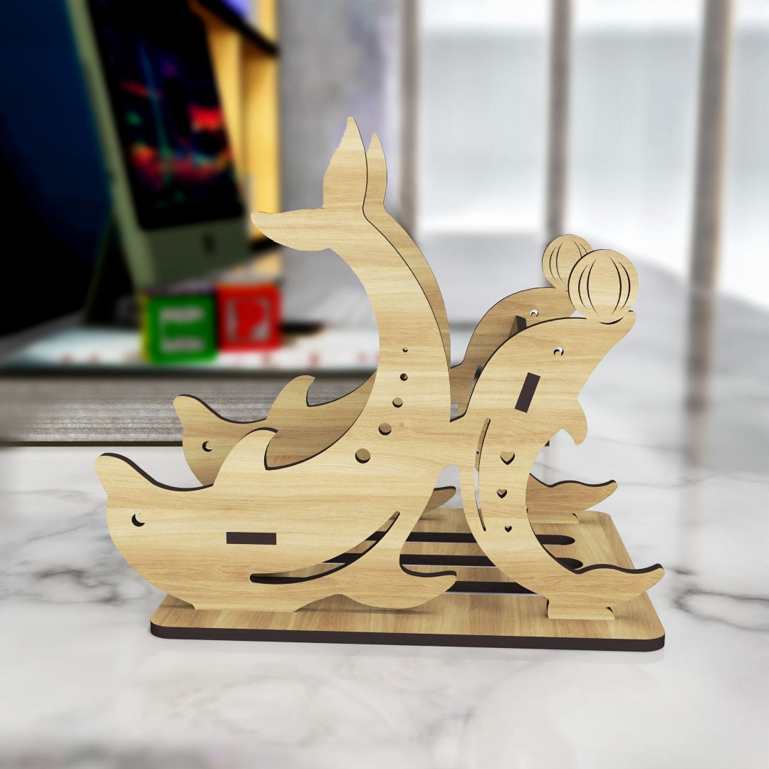 Wooden Dophin Tablet Holder - Laser Cut Svg