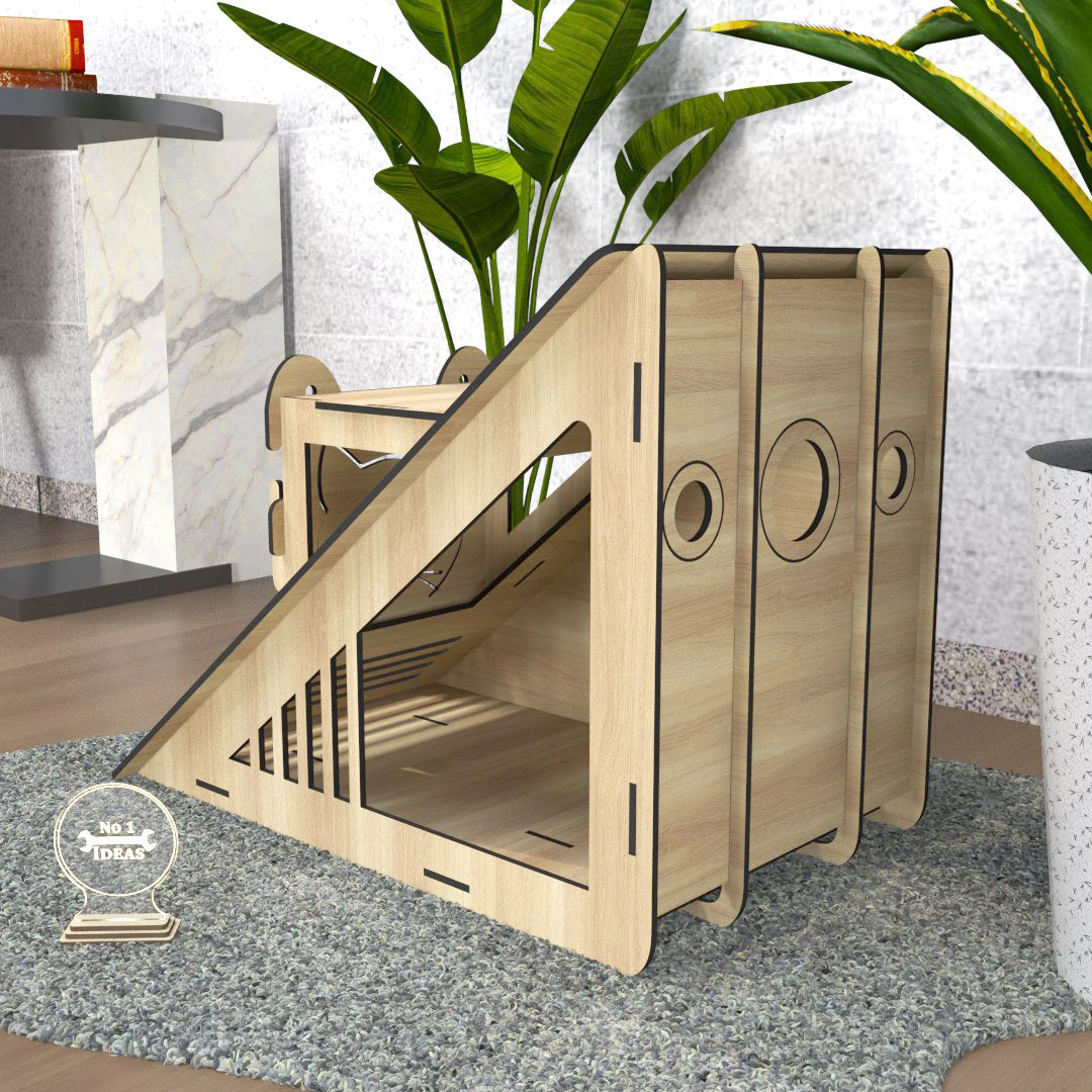 Triangle Cat House DXF - Gifts for Pets