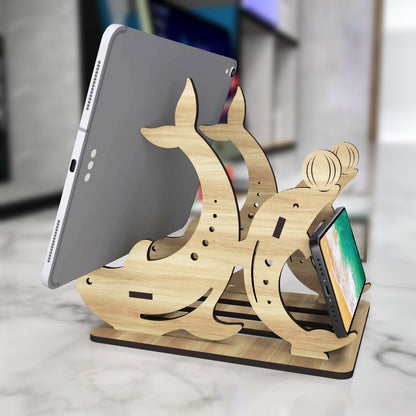 Wooden Dophin Tablet Holder - Laser Cut Svg