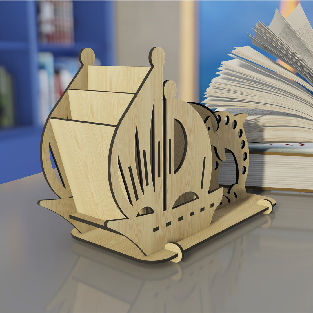 Cute Wooden Dophin Pen Holder - Handmade Gift