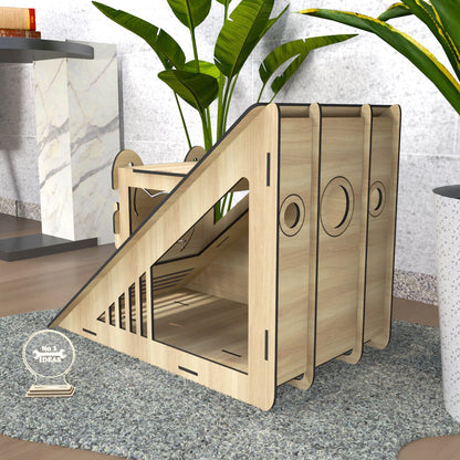 Triangle Cat House DXF - Gifts for Pets