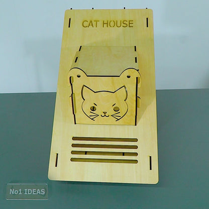 Triangle Cat House DXF - Gifts for Pets
