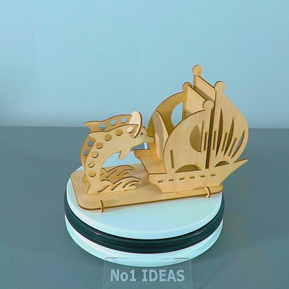 Cute Wooden Dophin Pen Holder - Handmade Gift